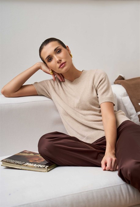 Джемпер кашемировый с коротким рукавом - фото 55927