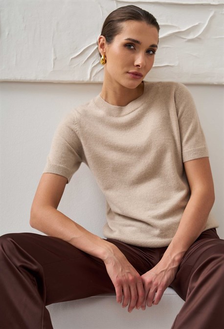 Джемпер кашемировый с коротким рукавом - фото 55928