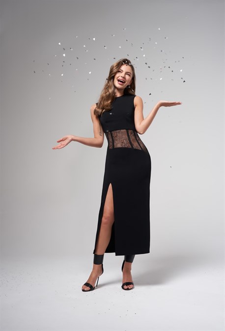 Платье с корсетным поясом - фото 56380