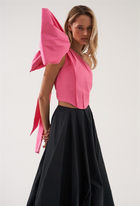 Корсет розовый  с бантом - фото 56497