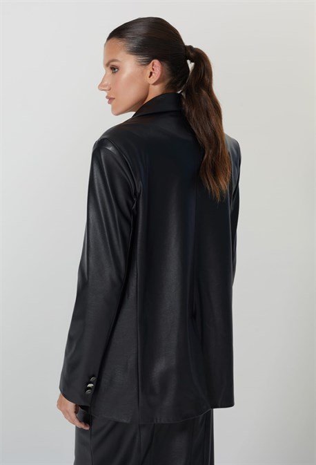 Жакет из экокожи - фото 57603