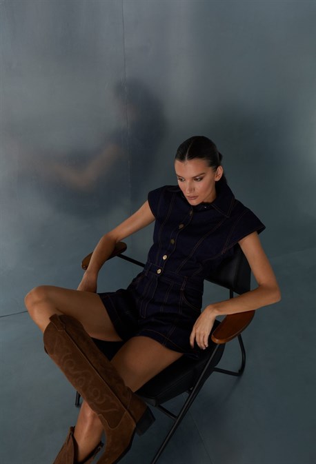 Джинсовый комбинезон - фото 57625