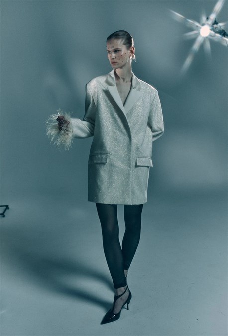 Жакет-платье с перьями - фото 58784