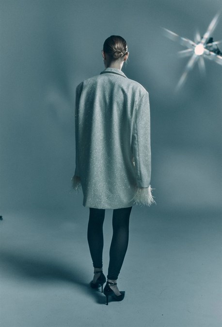 Жакет-платье с перьями - фото 58785