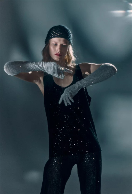 Двойная майка из пайетки - фото 58806