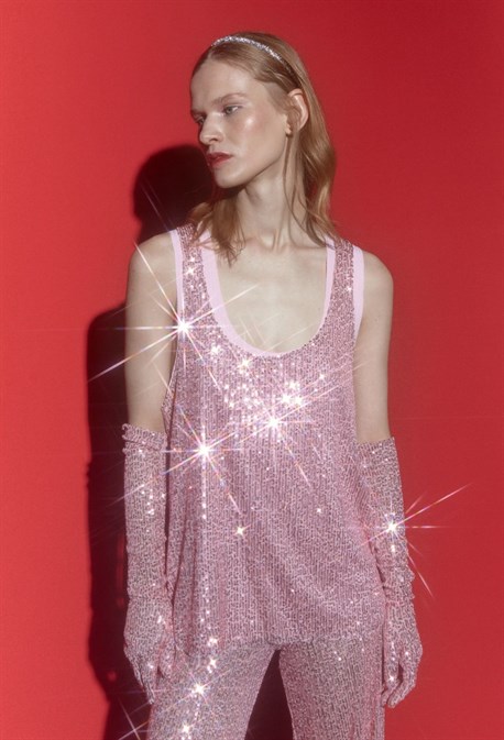 Двойная майка из пайетки - фото 58811