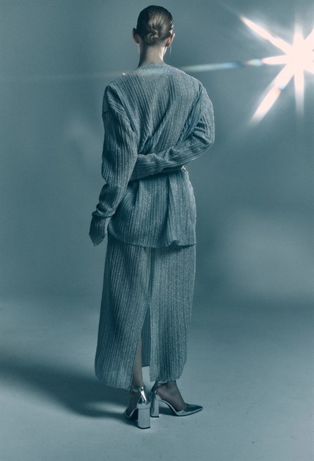 Комплект юбка и блуза из жатой ткани - фото 58909