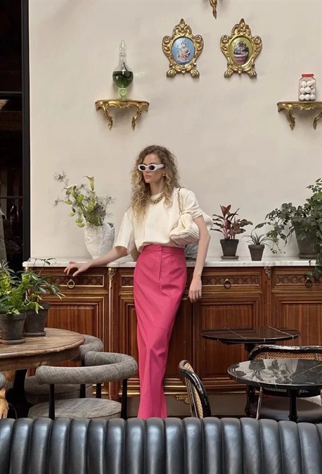 Юбка-макси из эко-кожи - фото 59011