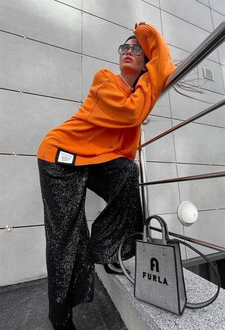 Брюки с пайетками - фото 59521