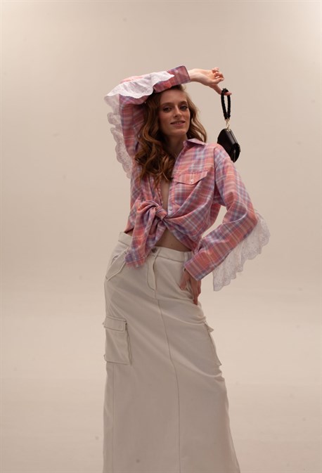 Рубашка с воланом - фото 59561