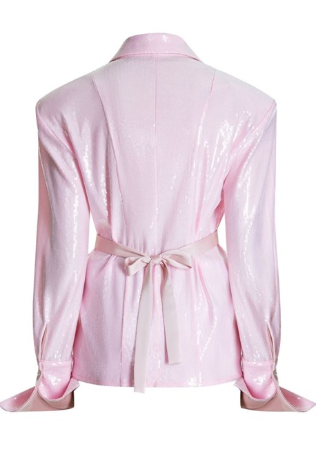 РУБАШКА В ПАЙЕТКАХ С РОЗАМИ - фото 61245