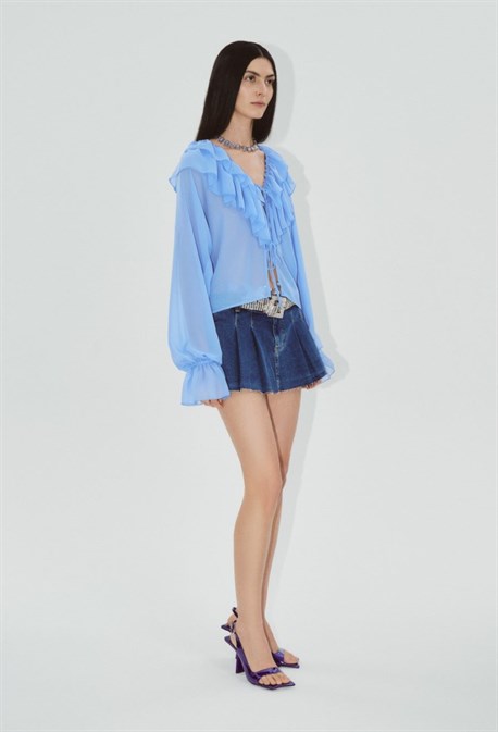 БЛУЗКА С РЮШАМИ - фото 61290