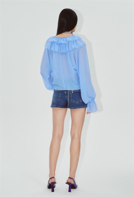 БЛУЗКА С РЮШАМИ - фото 61291