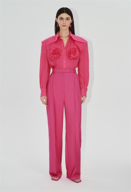 РУБАШКА ИЗО ЛЬНА С РОЗАМИ - фото 61296