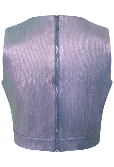 Топ из неоновой джинсы - фото 61482