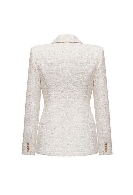 Жакет твидовый белый - фото 61642