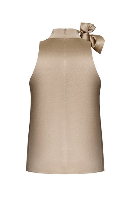 Бежевый топ халтер - фото 61660