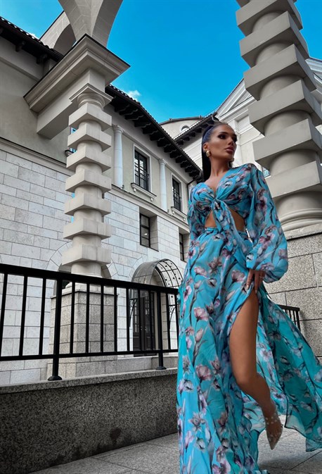 КОСТЮМ С ЮБКОЙ НА ЗАПАХ - фото 62123