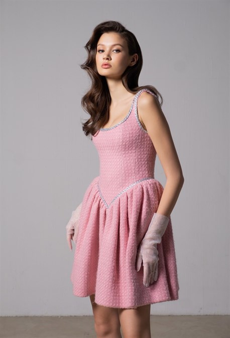 Корсетное розовое платье - фото 62417