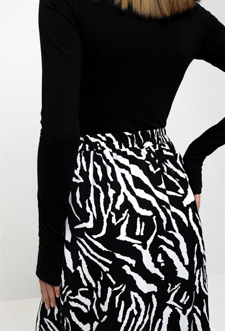 Юбка с разрезом принт зебра - фото 63809