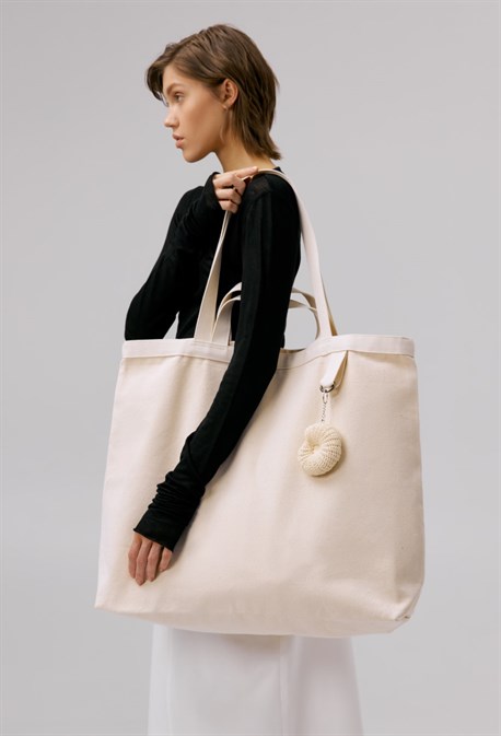 Сумка-шоппер large с окантовкой в тон - фото 65415