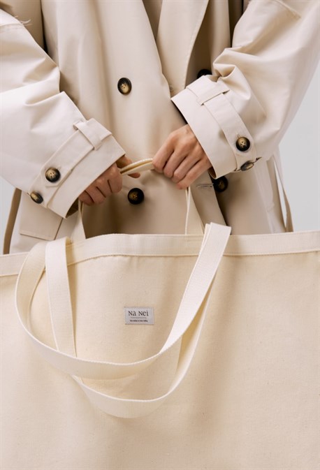 Сумка-шоппер large с окантовкой в тон - фото 65417