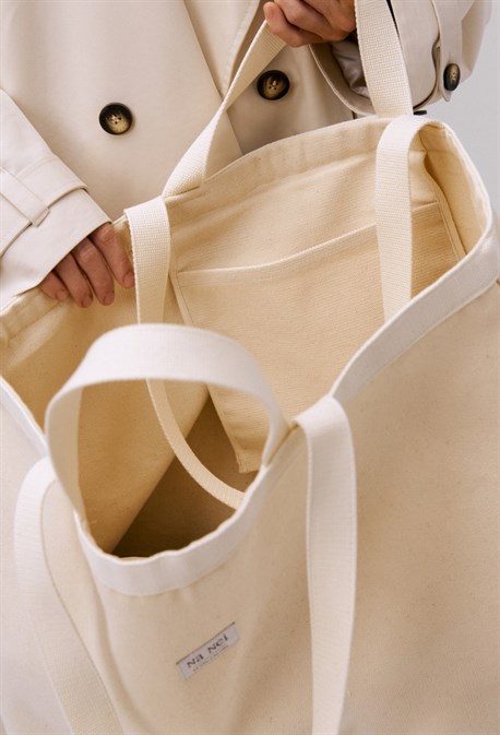 Сумка-шоппер large с окантовкой в тон - фото 65418