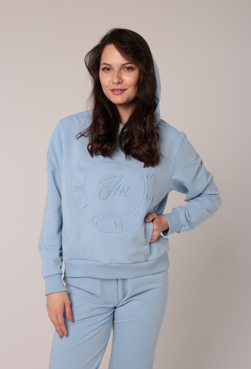 Худи из футера двухнитки "BE BRIGHTER" - фото 67617