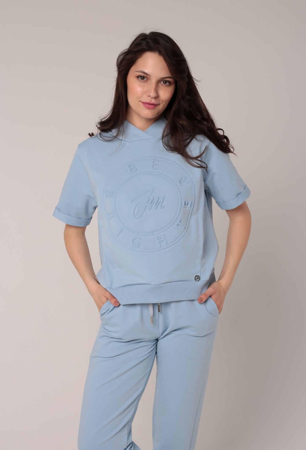 Худи из футера двухнитки "BE BRIGHTER" - фото 67621