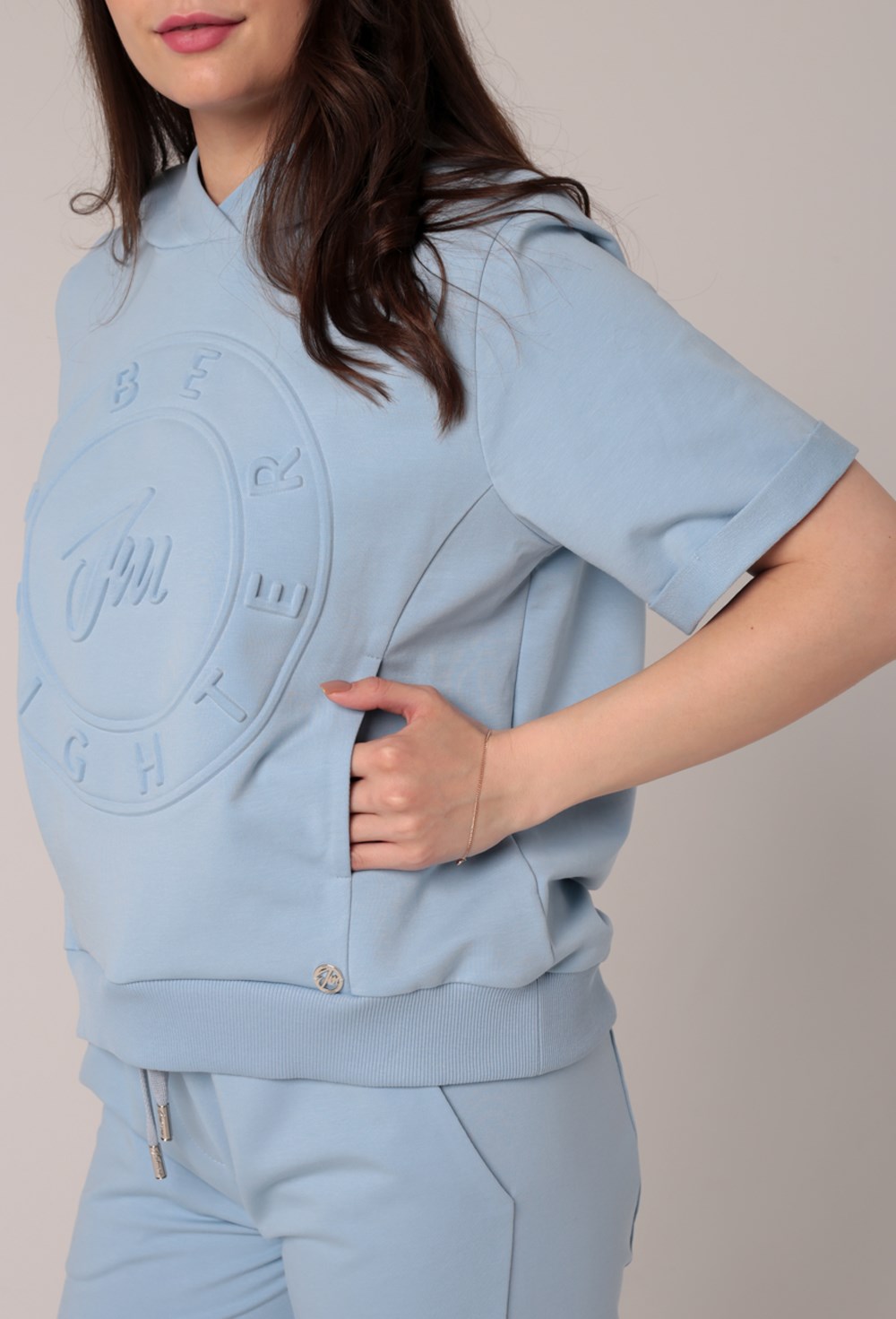 Худи из футера двухнитки "BE BRIGHTER" - фото 67623