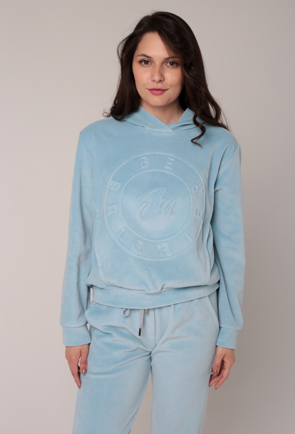 Худи из велюра "BE BRIGHTER" - фото 67631