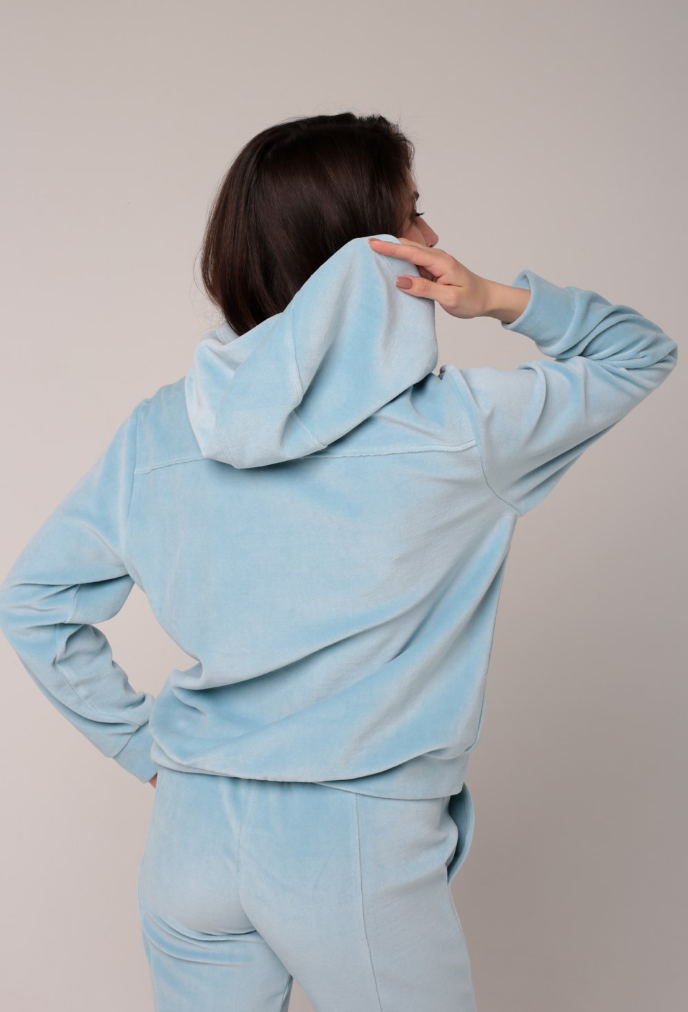 Худи из велюра "BE BRIGHTER" - фото 67633