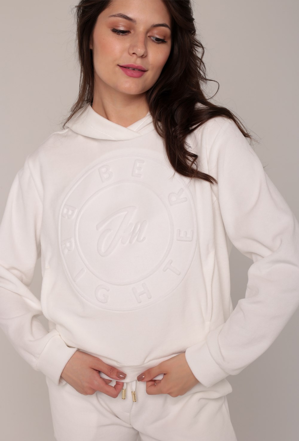 Худи из велюра "BE BRIGHTER" - фото 67642