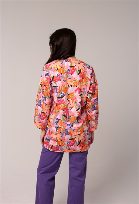 Блуза с цветочным принтом из вискозы - фото 67717