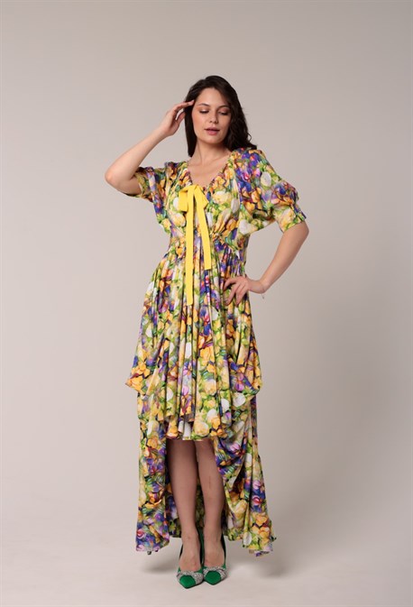 Платье с цветочным принтом - фото 67729