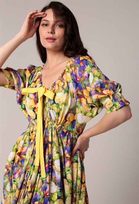 Платье с цветочным принтом - фото 67731