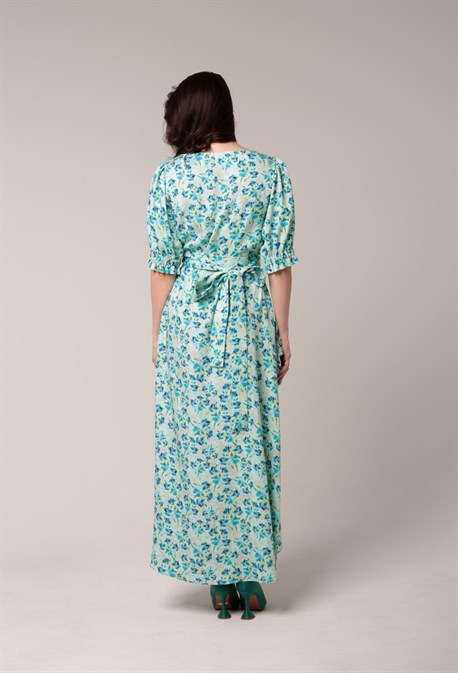 Платье с принтом и поясом - фото 67737