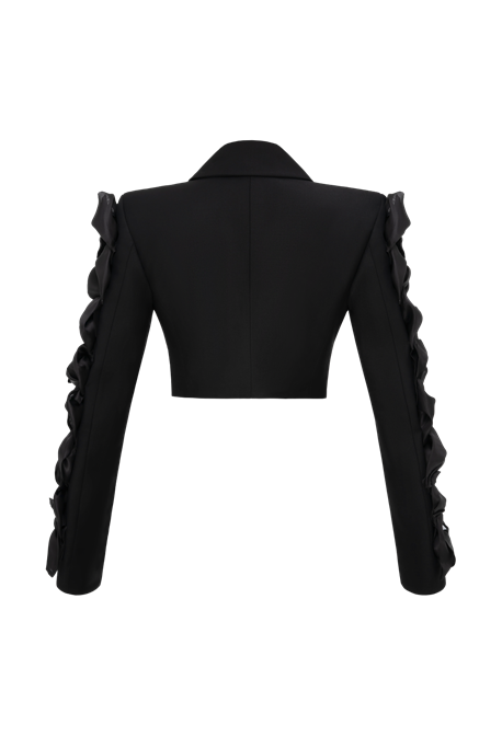 Укороченный жакет с бантами - фото 67936