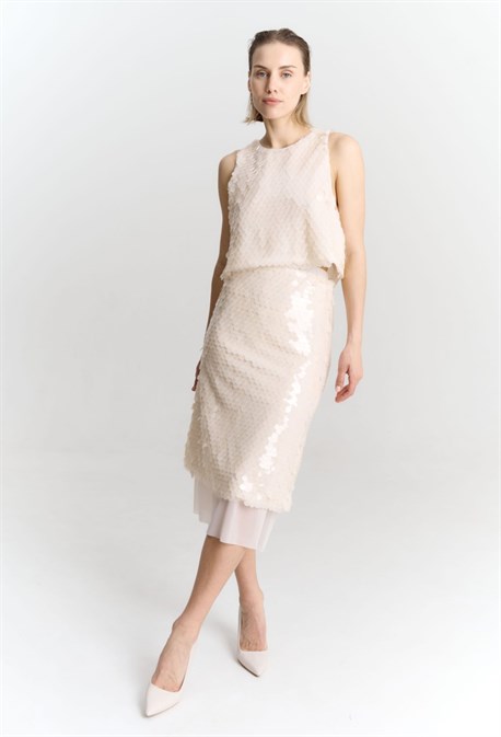 Юбка пайетки SEQUINED SKIRT - фото 68189