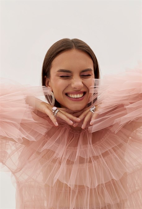 Блуза из фатина с рюшами - фото 70025