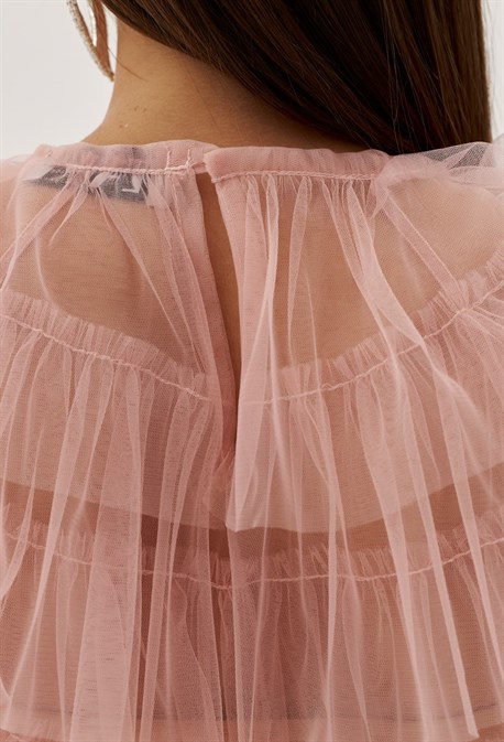 Блуза из фатина с рюшами - фото 70028