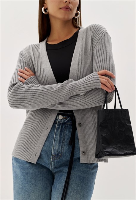 Кардиган в рубчик - фото 70086