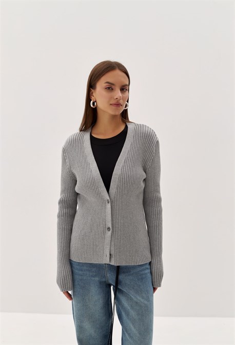 Кардиган в рубчик - фото 70087