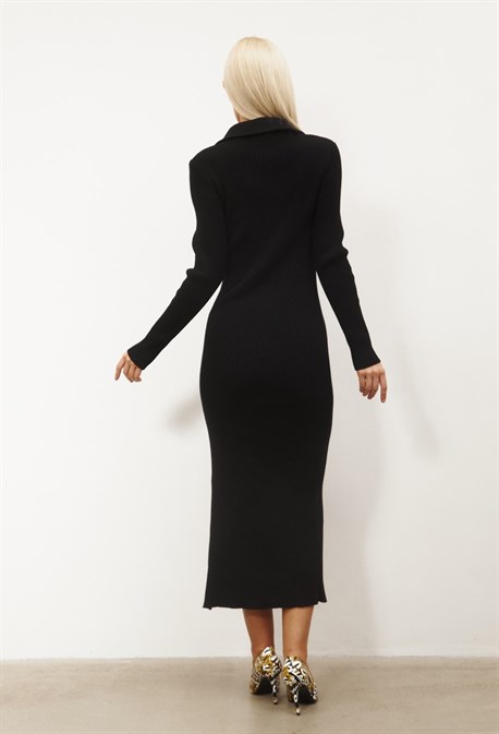 Платье вязаное с разрезом - фото 70118