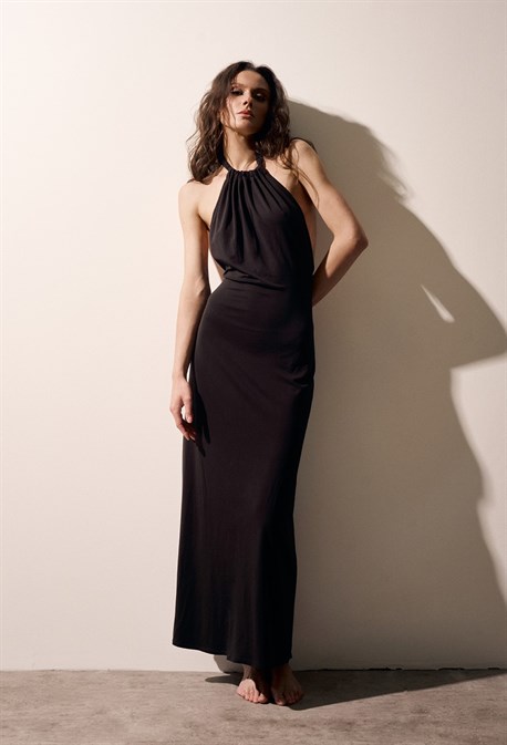 Платье с открытой спиной NYMPH с золотым поясом - фото 70587