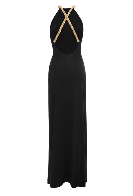 Платье с открытой спиной NYMPH с золотым поясом - фото 70594