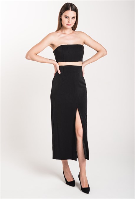 Юбка узкая макси с разрезом - фото 71137