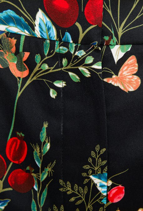 Шорты короткие из хлопка с цветочным принтом - фото 71176