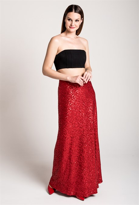 Юбка макси с пайетками - фото 71195