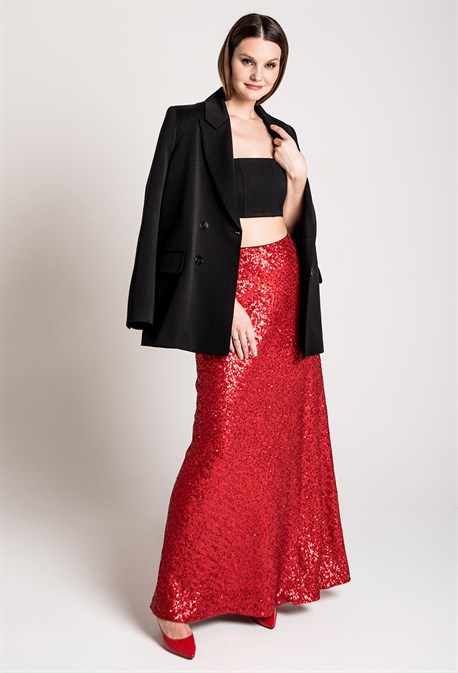 Юбка макси с пайетками - фото 71196